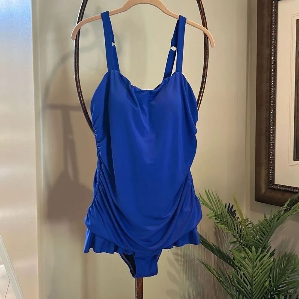 Dolphin Bright Blue One Piece SwimSuit Size 14